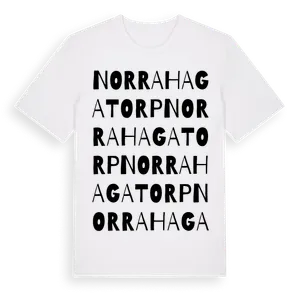 Norra Hagatorp ordlek t-shirt – ekologisk bomull t-shirt från Pinshirt