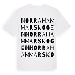 Norra Hammarskogen ordlek t-shirt – ekologisk bomull t-shirt från Pinshirt