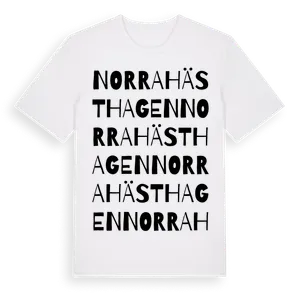 Norra Hästhagen ordlek t-shirt – ekologisk bomull t-shirt från Pinshirt