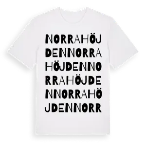 Norra Höjden ordlek t-shirt – ekologisk bomull t-shirt från Pinshirt