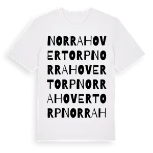 Norra Hovertorp ordlek t-shirt – ekologisk bomull t-shirt från Pinshirt