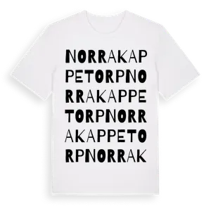Norra Kappetorp ordlek t-shirt – ekologisk bomull t-shirt från Pinshirt