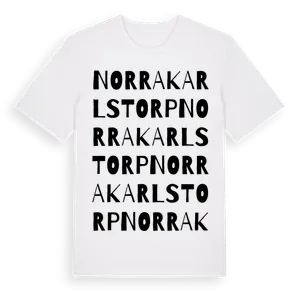 Norra Karlstorp ordlek t-shirt – ekologisk bomull t-shirt från Pinshirt