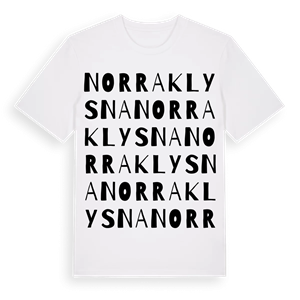 Norra Klysna ordlek t-shirt – ekologisk bomull t-shirt från Pinshirt