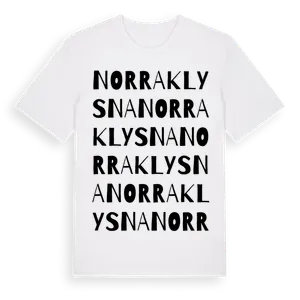 Norra Klysna ordlek t-shirt – ekologisk bomull t-shirt från Pinshirt