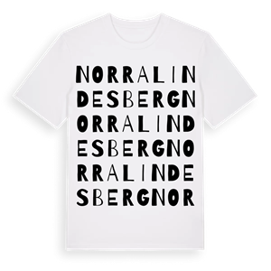 Norra Lindesberg ordlek t-shirt – ekologisk bomull t-shirt från Pinshirt