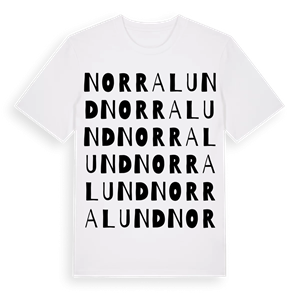 Norra Lund ordlek t-shirt – ekologisk bomull t-shirt från Pinshirt