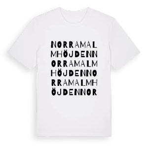 Norra Malmhöjden ordlek t-shirt – ekologisk bomull t-shirt från PinShirt