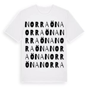 Norra Öna ordlek t-shirt – ekologisk bomull t-shirt från Pinshirt