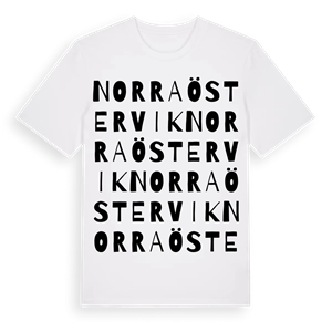Norra Östervik ordlek t-shirt – ekologisk bomull t-shirt från Pinshirt