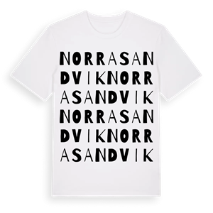 Norra Sandvik ordlek t-shirt – ekologisk bomull t-shirt från Pinshirt