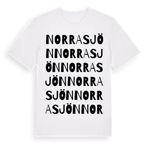 Norra Sjön ordlek t-shirt – ekologisk bomull t-shirt från Pinshirt