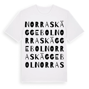 Norra Skäggebol ordlek t-shirt – ekologisk bomull t-shirt från Pinshirt