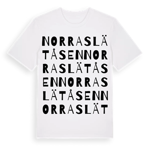 Norra Slätåsen ordlek t-shirt – ekologisk bomull t-shirt från Pinshirt