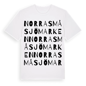 Norra Småsjömarken ordlek t-shirt – ekologisk bomull t-shirt från Pinshirt