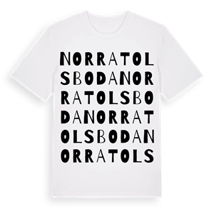 Norra Tolsboda ordlek t-shirt – ekologisk bomull t-shirt från Pinshirt