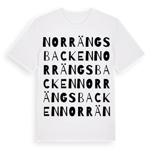 Norrängsbacken ordlek t-shirt – ekologisk bomull t-shirt från Pinshirt