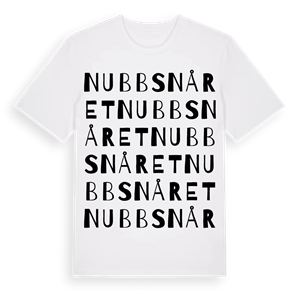 Nubbsnåret ordlek t-shirt – ekologisk bomull t-shirt från Pinshirt