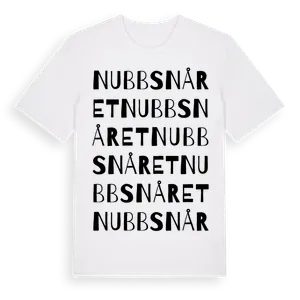 Nubbsnåret ordlek t-shirt – ekologisk bomull t-shirt från Pinshirt