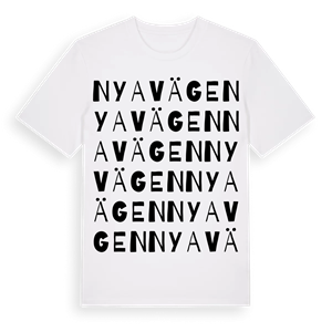 Nya vägen ordlek t-shirt – ekologisk bomull t-shirt från Pinshirt