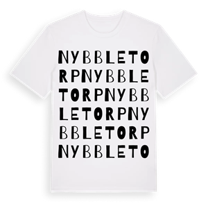Nybbletorp ordlek t-shirt – ekologisk bomull t-shirt från Pinshirt