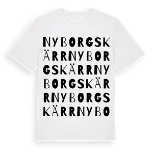 Nyborgskärr ordlek t-shirt – ekologisk bomull t-shirt från Pinshirt