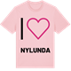Pink Cotton t-shirt med Jag älskar Nylunda t-shirt stort tryck