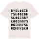 Vintage White t-shirt med Nyskogen ordlek t-shirt