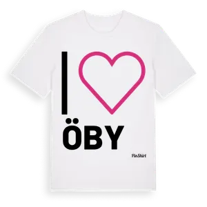 Jag älskar Öby t-shirt stort tryck – ekologisk bomull t-shirt från Pinshirt