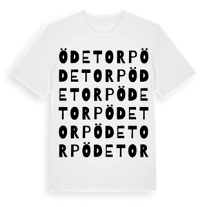 Ödetorp ordlek t-shirt – ekologisk bomull t-shirt från Pinshirt