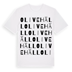 Olivehäll ordlek t-shirt – ekologisk bomull t-shirt från Pinshirt