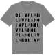 Mid Heather Gray t-shirt med Olivplan ordlek t-shirt