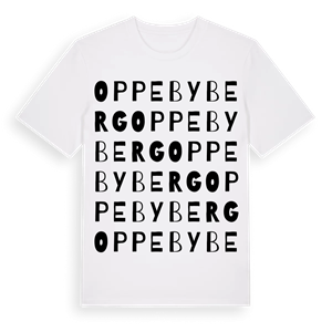 Oppebyberg ordlek t-shirt – ekologisk bomull t-shirt från Pinshirt
