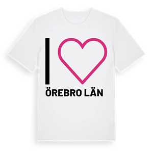 Jag älskar Örebro län t-shirt stort tryck – ekologisk bomull t-shirt från Pinshirt
