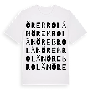 Örebro län ordlek t-shirt – ekologisk bomull t-shirt från Pinshirt