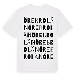 Örebro län ordlek t-shirt – ekologisk bomull t-shirt från Pinshirt