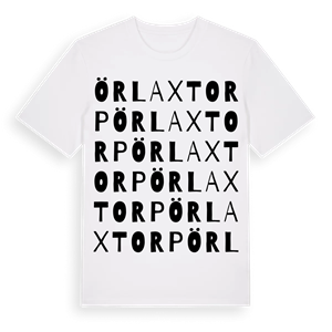 Örlaxtorp ordlek t-shirt – ekologisk bomull t-shirt från Pinshirt