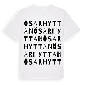 Ösarhyttan ordlek t-shirt – ekologisk bomull t-shirt från Pinshirt