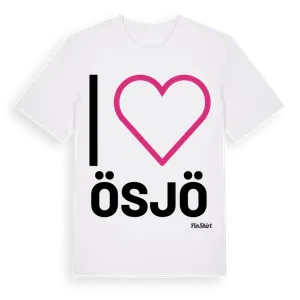 Jag älskar Ösjö t-shirt stort tryck – ekologisk bomull t-shirt från Pinshirt
