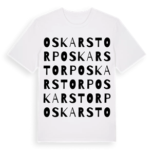 Oskarstorp ordlek t-shirt – ekologisk bomull t-shirt från Pinshirt
