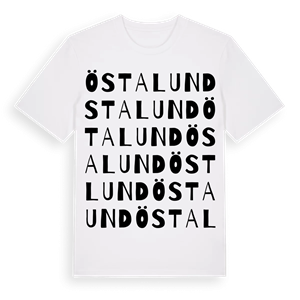Östalund ordlek t-shirt – ekologisk bomull t-shirt från Pinshirt