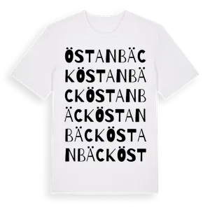 Östanbäck ordlek t-shirt – ekologisk bomull t-shirt från Pinshirt