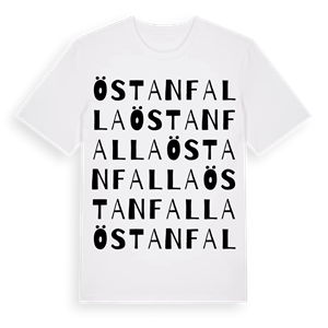 Östanfalla ordlek t-shirt – ekologisk bomull t-shirt från Pinshirt
