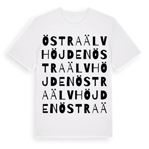 Östra Älvhöjden ordlek t-shirt – ekologisk bomull t-shirt från Pinshirt