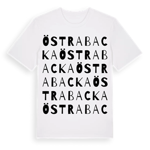 Östra Backa ordlek t-shirt – ekologisk bomull t-shirt från Pinshirt