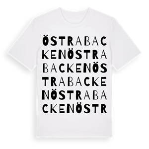 Östra Backen ordlek t-shirt – ekologisk bomull t-shirt från Pinshirt