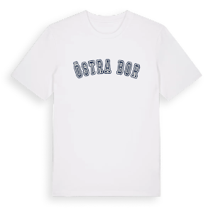 Östra Bor college t-shirt – ekologisk bomull t-shirt från Pinshirt