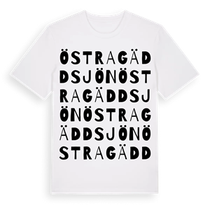 Östra Gäddsjön ordlek t-shirt – ekologisk bomull t-shirt från Pinshirt