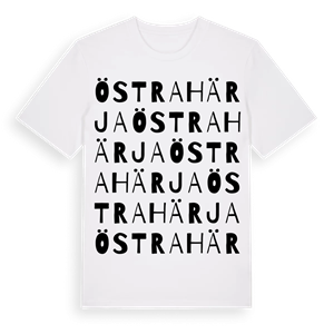 Östra Härja ordlek t-shirt – ekologisk bomull t-shirt från Pinshirt