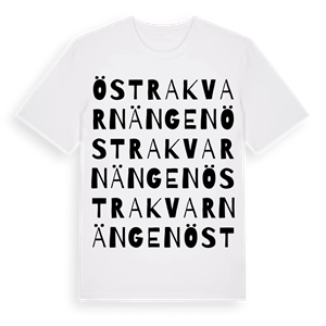 Östra Kvarnängen ordlek t-shirt – ekologisk bomull t-shirt från PinShirt